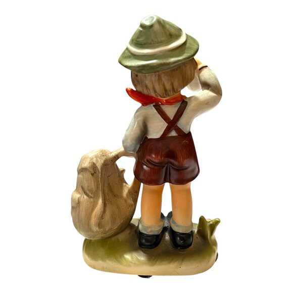 Vintage Arnart 5th Ave Figurine Boy with Horn Hand Painted Porcelain #2223 6” Ja - Picture 2 of 7